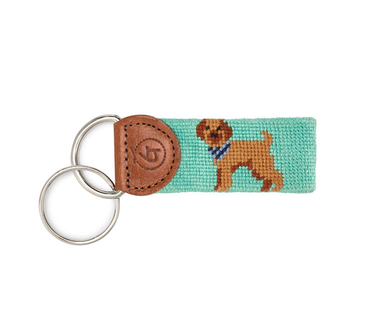 Labradoodle Needlepoint Keychain