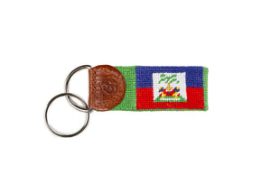 Flag Of Haiti Needlepoint Keychain