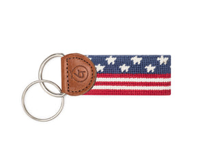 Continuous American Flag Needlepoint Keychain