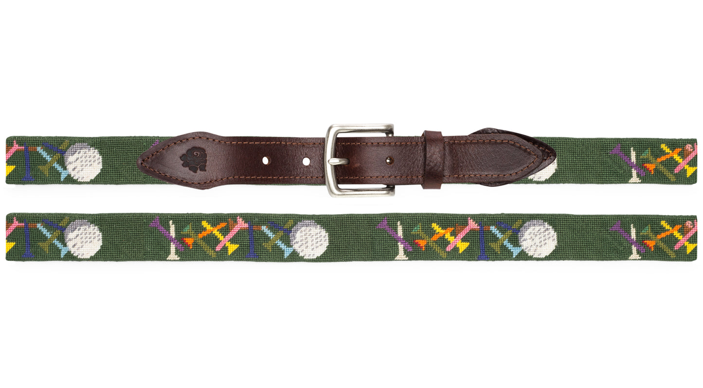 Golf Tees Needlepoint Belt