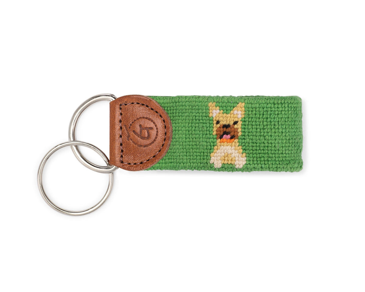 Frenchie Needlepoint Keychain Good Threads