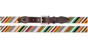 Multi-Colored Stripes Needlepoint Belt
