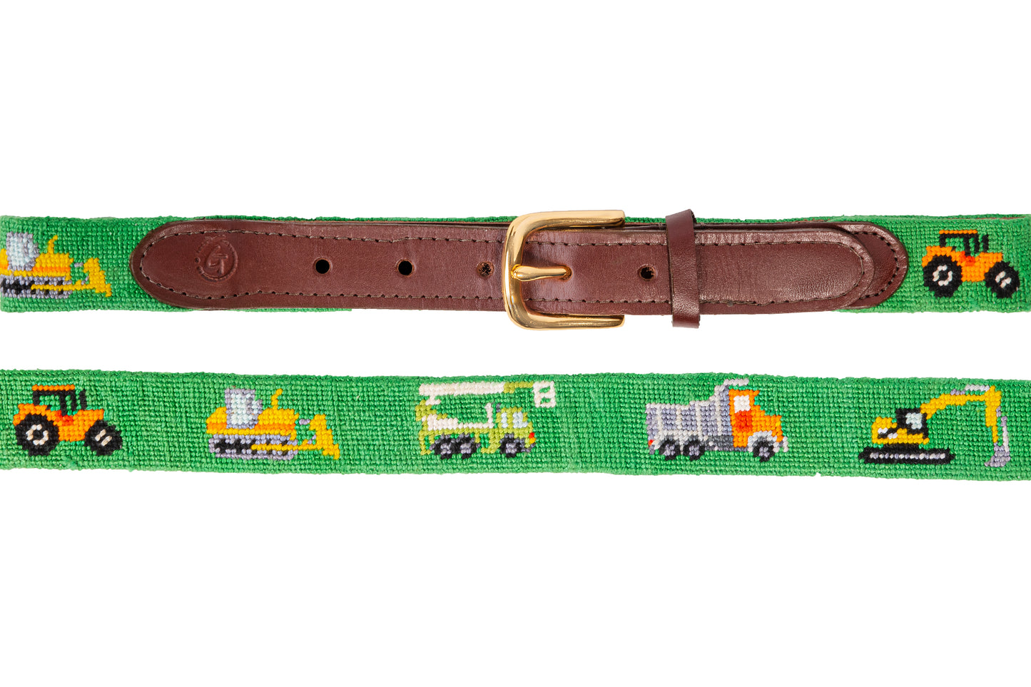 Construction Machines Childrens Needlepoint Belt