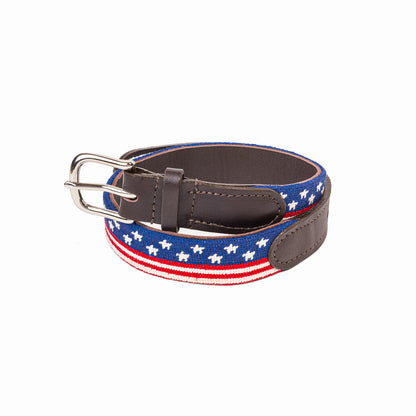 Continuous Flag Childrens Needlepoint Belt