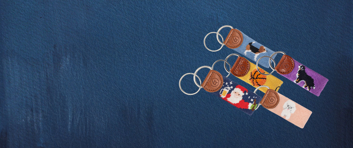 Hand-stitched embroidered keychain designs from Good Threads
