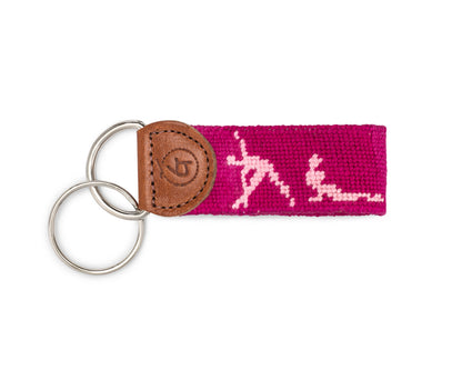 Sun Salutations Yoga Needlepoint Keychain