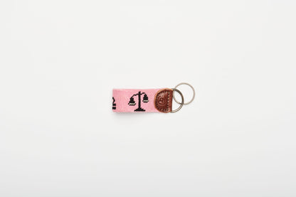 Libra Needlepoint keychain