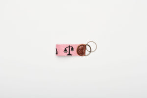 Libra Needlepoint keychain