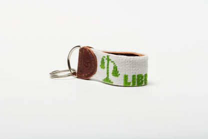 Libra Needlepoint keychain