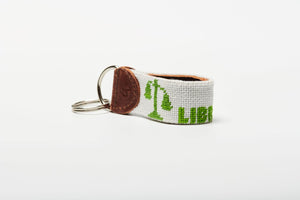 Libra Needlepoint keychain