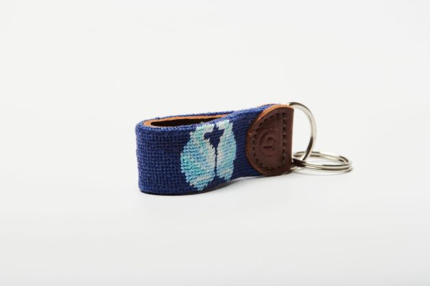 Gemini Needlepoint keychain
