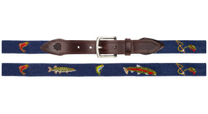 Gone Fishing Needlepoint Belt