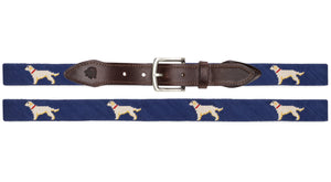 Yellow Lab Needlepoint Belt