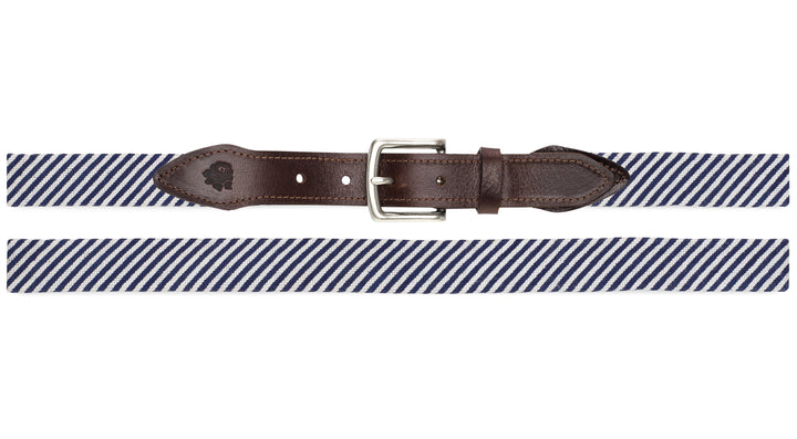Seersucker Needlepoint Belt (Navy)