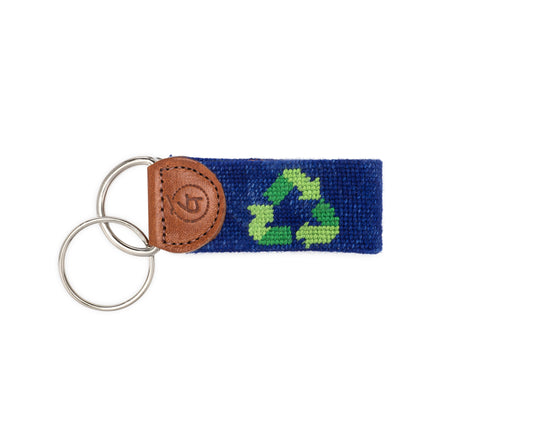 Reduce Reuse Recycle Needlepoint Keychain