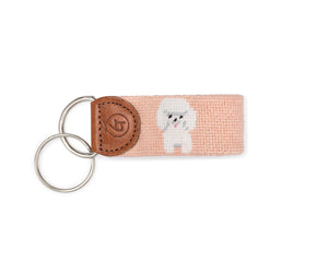 Bichon Frise Needlepoint Keychain