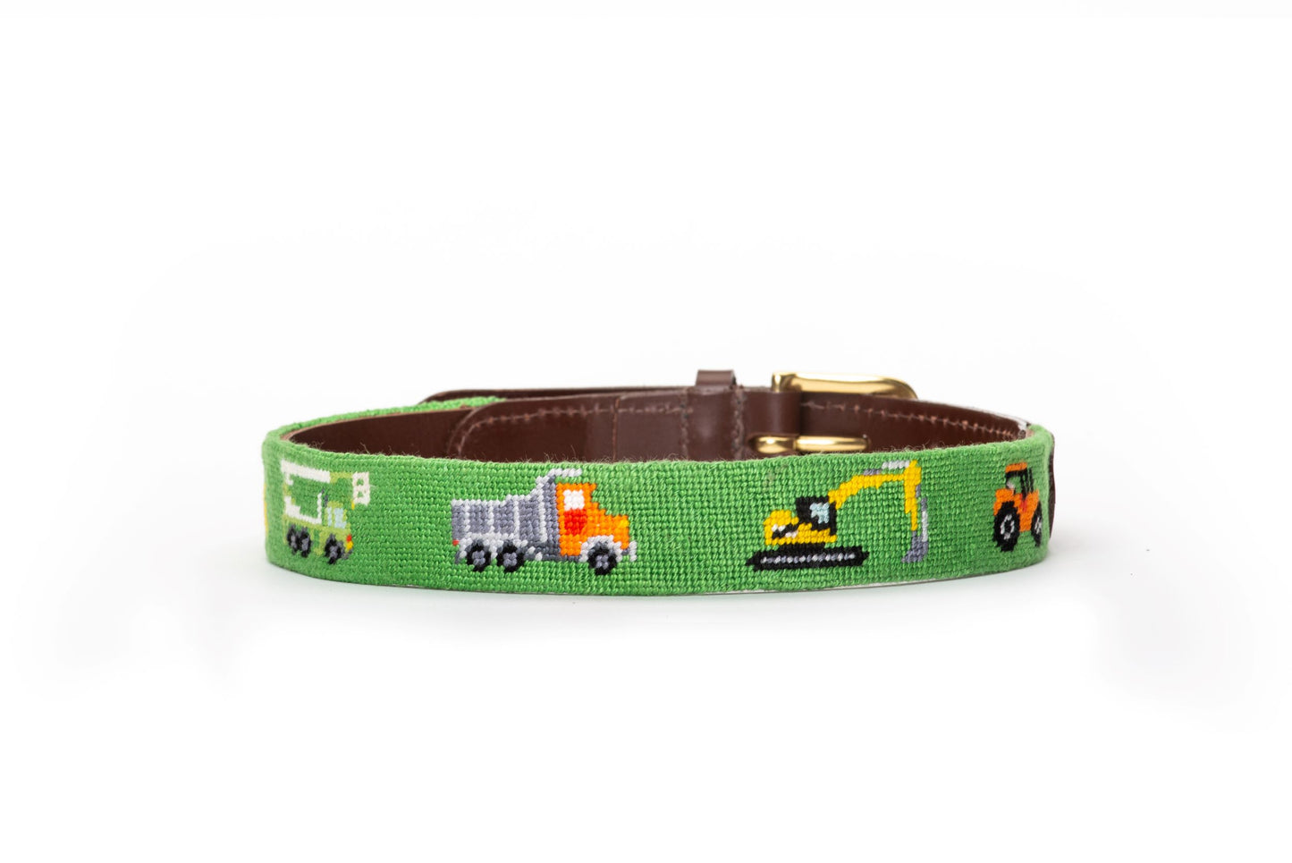 Construction Machines Childrens Needlepoint Belt