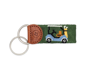 Golf Cart Needlepoint Keychain