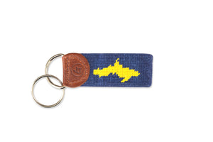 Michigan Silhouette Needlepoint Keychain