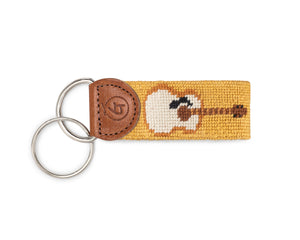Guitar Needlepoint Keychain