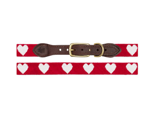 Hearts Needlepoint Dog Collar