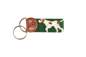 German Short-Haired Pointer Needlepoint Keychain