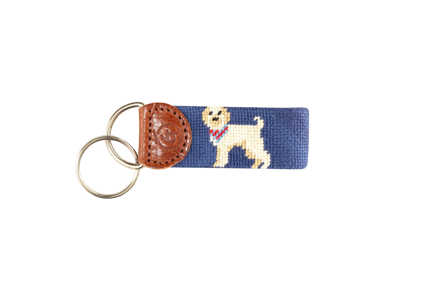 Labradoodle Needlepoint Keychain