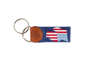 Michigan Silhouette Needlepoint Keychain