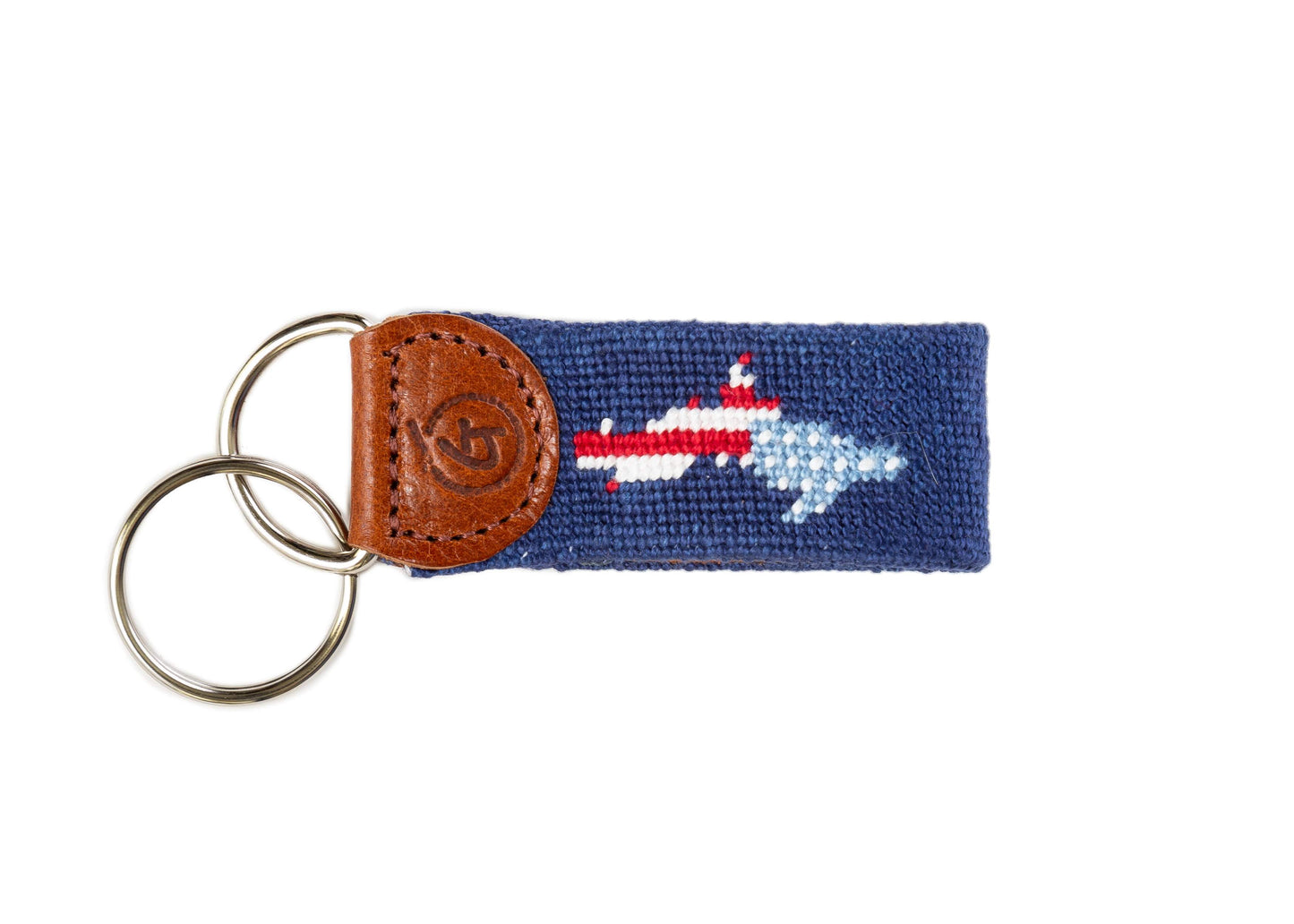 Michigan Silhouette Needlepoint Keychain