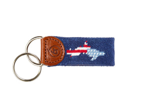 Michigan Silhouette Needlepoint Keychain