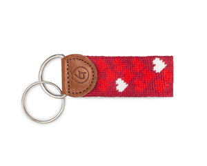 Mini Hearts Needlepoint Keychain
