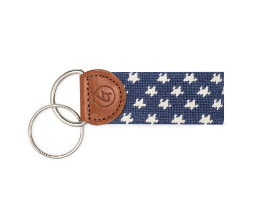 Patriotic Stars Needlepoint Keychain