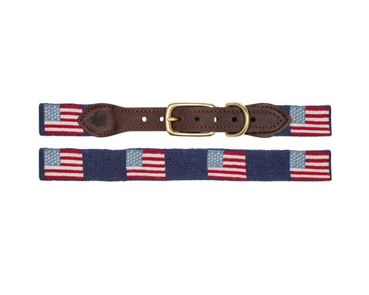 American Flag Needlepoint Dog Collars