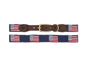 American Flag Needlepoint Dog Collars