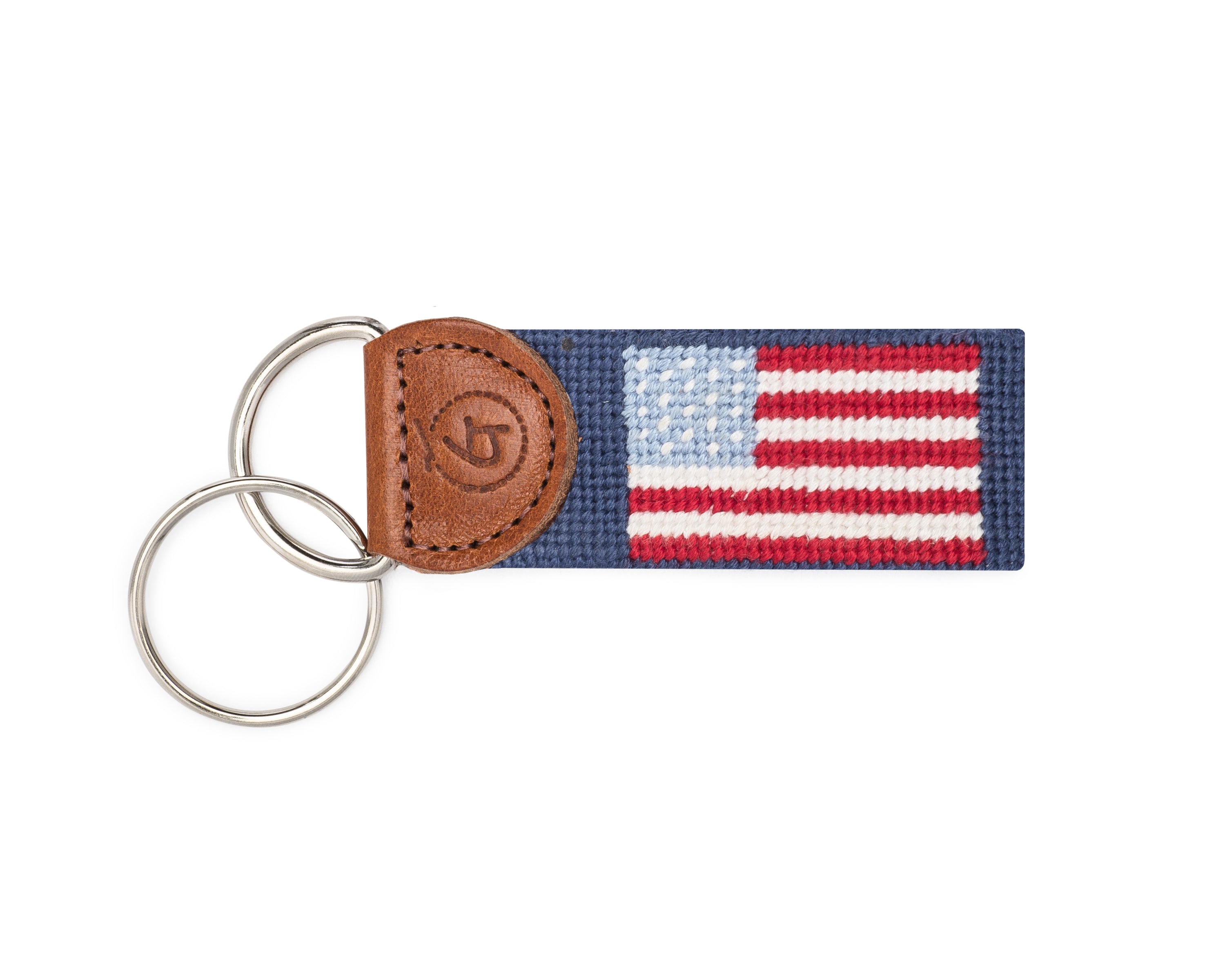 American Flag Needlepoint Keychain