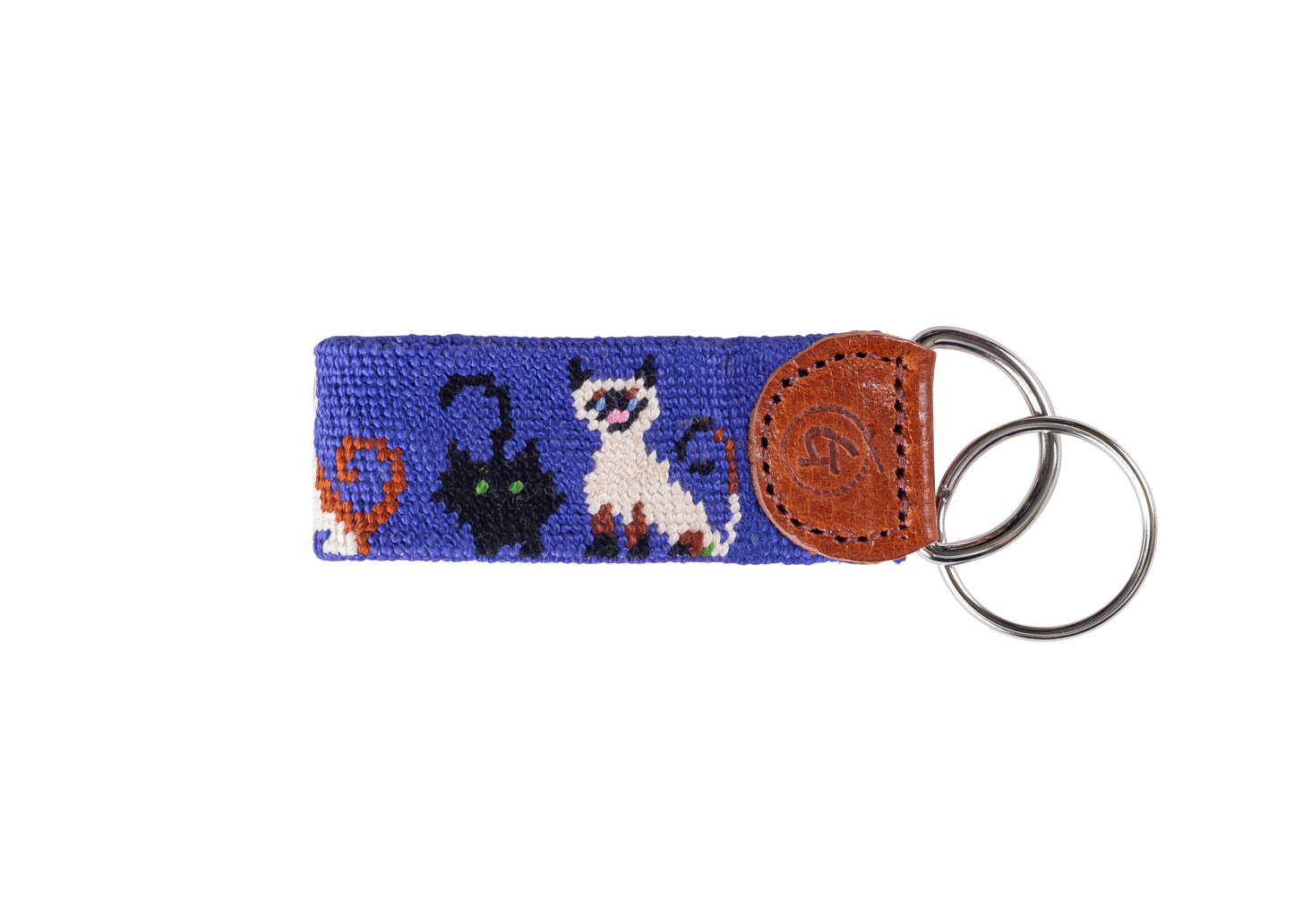 Cat Lovers Needlepoint Keychain