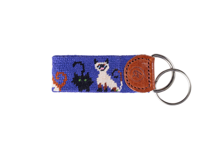 Cat Lovers Needlepoint Keychain