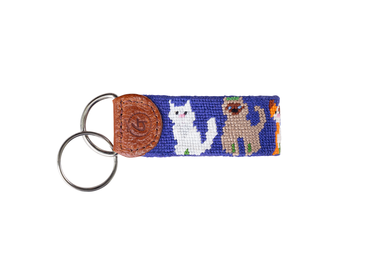 Cat Lovers Needlepoint Keychain Good Threads