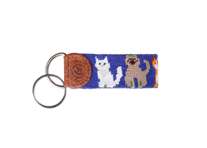 Cat Lovers Needlepoint Keychain