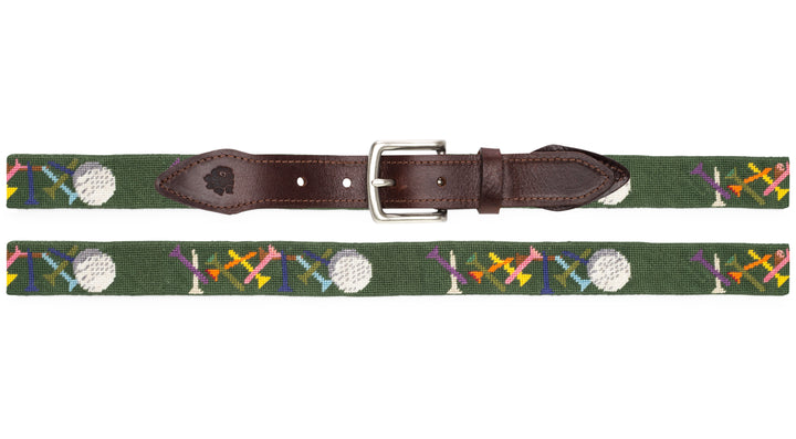 Golf Tees Needlepoint Belt