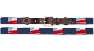 American Flag Belt Needlepoint Belt in Navy