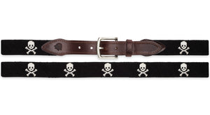 Skull And Crossbones Needlepoint Belt